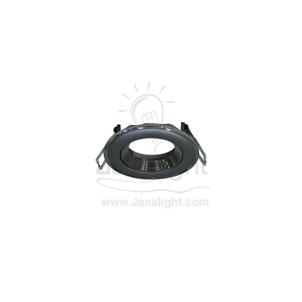 سبوت مدور متحرك فارغ مدرج فضي لميع - فضي مط بريق BQ-2-14 recessed silver & silver body color frame spotlight 9cm